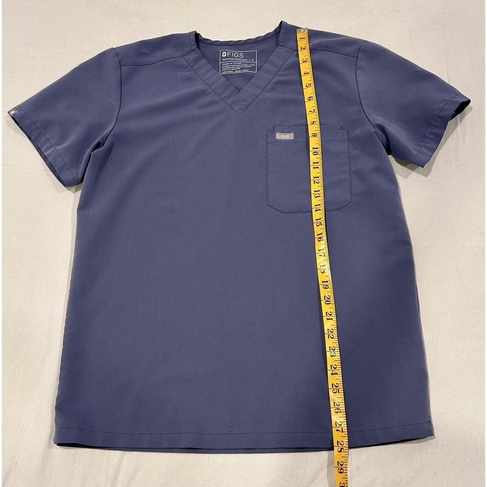 FIGS Mens Leon V-Neck Scrub Top Ceil Blue Technical Collection Size Small - Picture 3 of 6